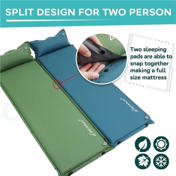 Self Inflating Sleeping Pad for Camping - 1.5 inch Camping Pad, Lightweight - Picture 2 of 6
